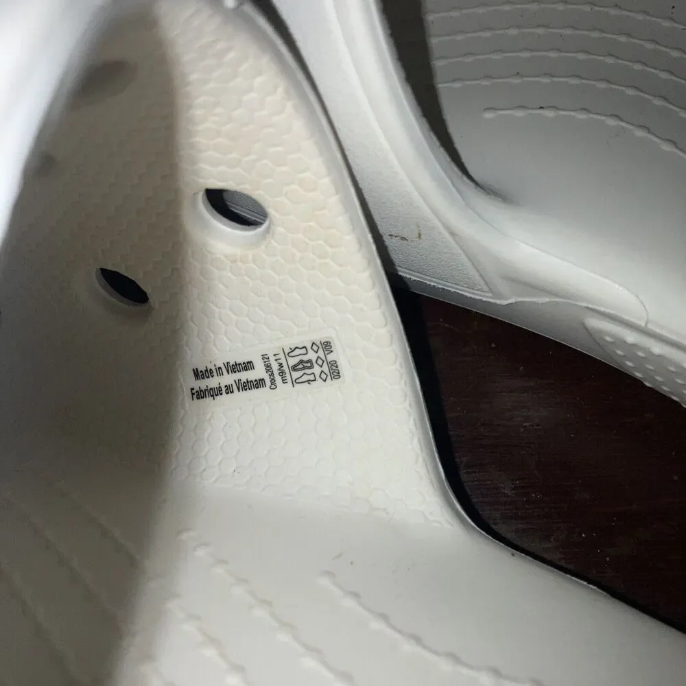 Crocs Iconic Comfort Slides Sandals Unisex White Size Men’s 9 Women’s 11